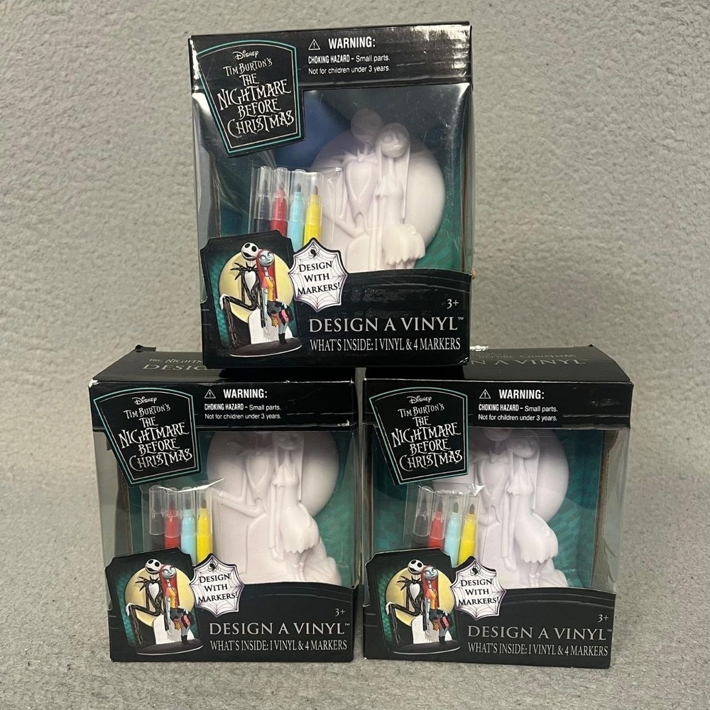 NIB Lot of 3 Disney Tim Burton's Nightmare Before Christmas Design A Vinyl 11348